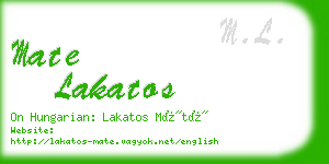 mate lakatos business card